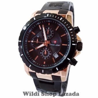 Swiss Army SA7261 Jam Tangan Pria Stainless Steel Hitam Rosegold  