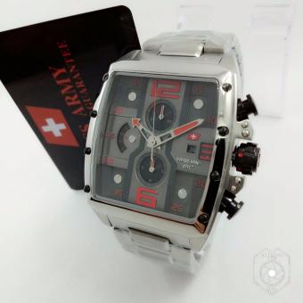 Swiss Army Segi *DHC SA2252 - Jam Tangan Fashion Pria - Full Stainless Steel - Chrono Mode Aktif  