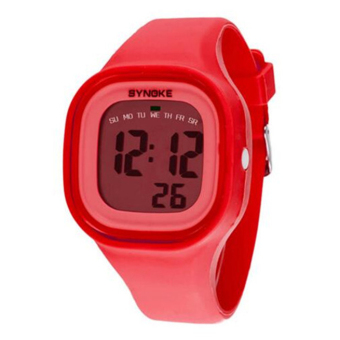 Synoke 66896 Women Waterproof Sport Watch Cool Fashion Digital Wristwatch (Red)  