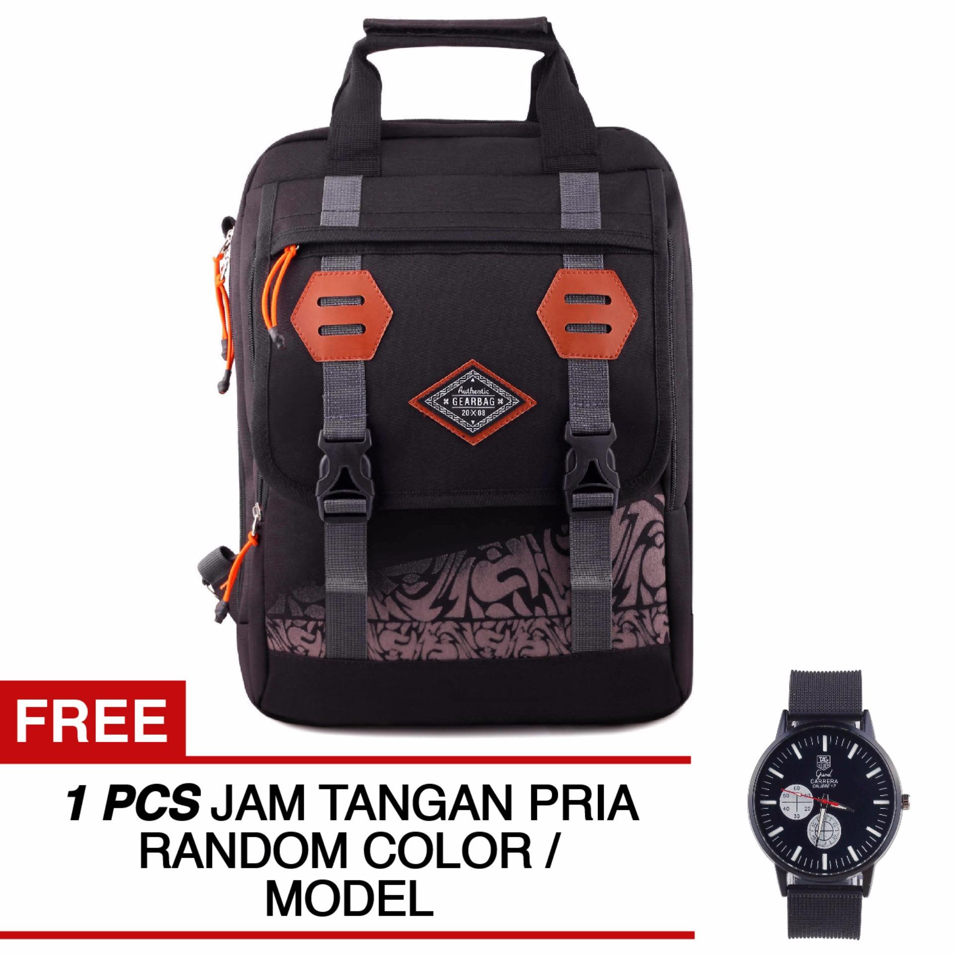 Tas Ransel Gear Bag Ethereals Multipack Laptop 3in1 Tas Laptop Backpack - Tas Jinjing dan Tas Selempang Authentic Edition – Black + FREE Jam Tangan Pria ( Random Model ) Tas Gunung Tas Pria Dailypack Tas Fashion Pria