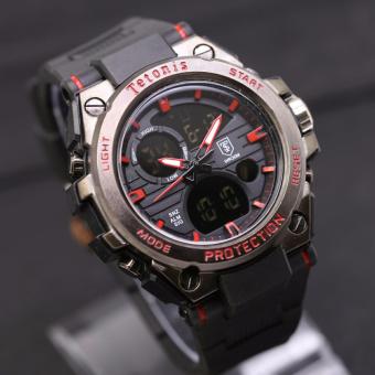 Tetonis - Dual time - Jam tangan Pria - Design Elegant - Original - Rubber strap  