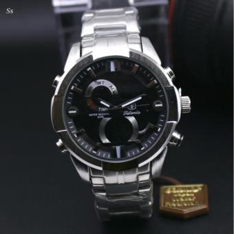 jual tetonis jam tangan dual time pria stainless steel jual tetonis jam tangan dual time pria stainless steel