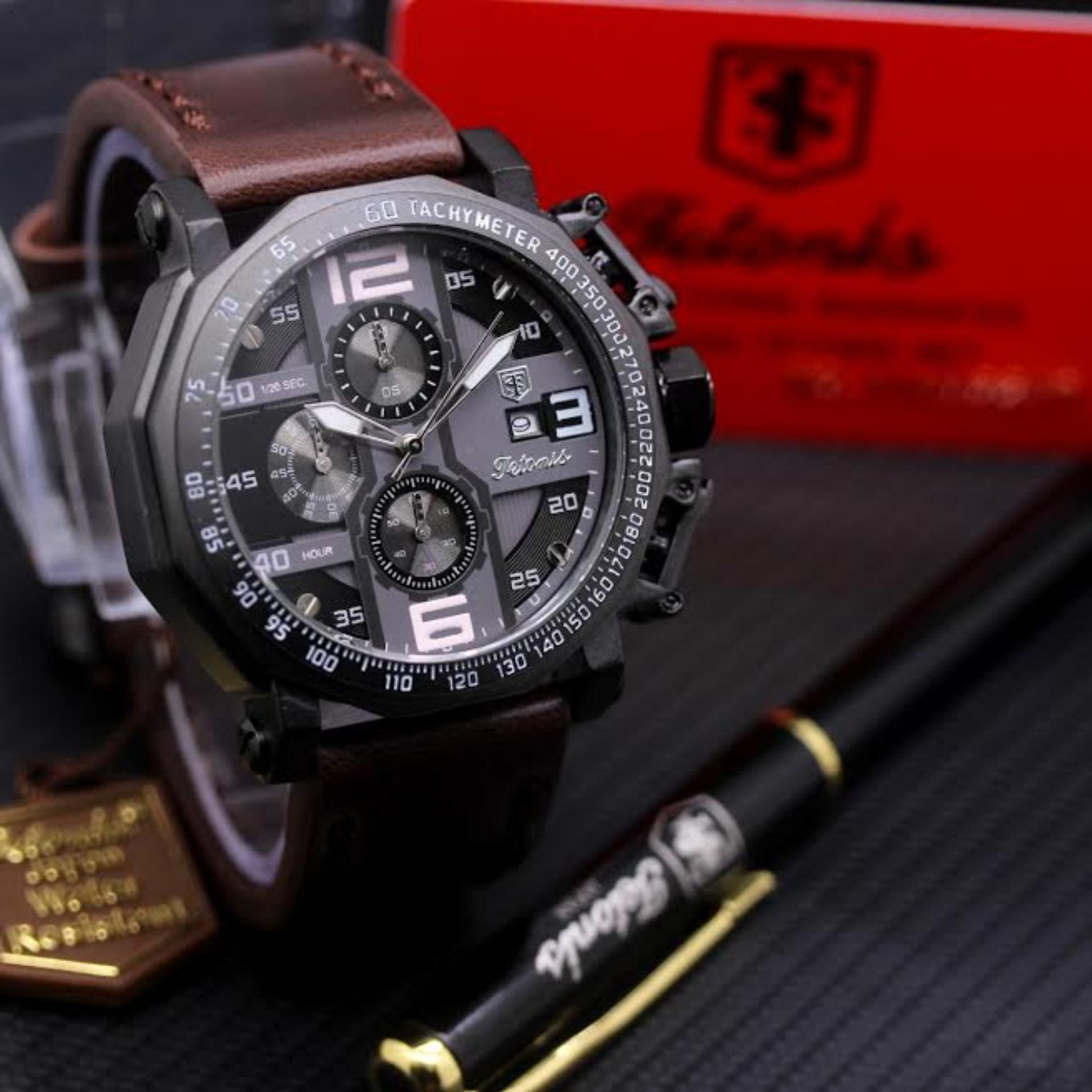 Tetonis Original Ts3433cn Jam Tangan Pria Chrono Aktif Leather Strap Tetonis Original TS3433CN Jam Tangan Pria – Chrono Aktif Leather Strap