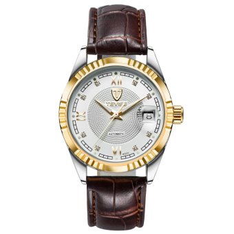 TEVISE Mens Watch Waterproof New Fashion Men Watch Date Mechanical Watch Leather Strap - intl  