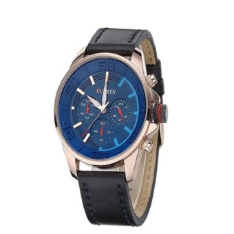 Thinch Men’s Luxury Multifunction Three Sub Dials Business Steel Band Wrist Watch (Black)  