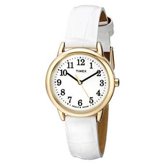 Timex Women's TW2P689009J Easy Reader Gold-Tone Watch with White Leather Band - intl  