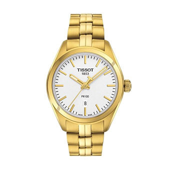 Tissot Women's T1012103303100 PR 100 Analog Display Swiss Quartz Gold Watch (Intl)  