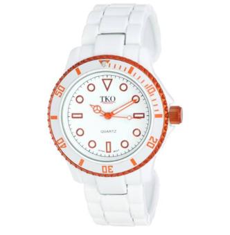 TKO ORLOGI Women's TK594OR White Cuff Orange Bezel Watch - intl  