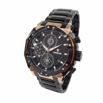 Triple 8 Collection - Expedition 6385MCBBRBA Rose Gold and Black - Jam Tangan Pria  
