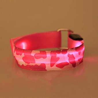 U LED Safety Reflective Belt Strap Arm Band Armband For Running Jogging Sports Pink - intl  