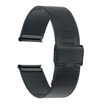 Ultra-thin Stainless Steel Unisex Watchband Strap - Black / 16mm - intl  