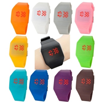 Ultra-Thin Unisex Boy Girl Touch Screen LED Digital Silicone Sport Wrist Watch - intl  