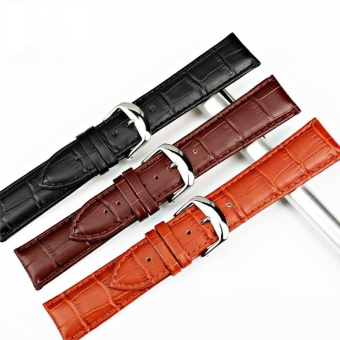 Unisex Bamboo Joint Calfskin Leather Wrist Band Strap - Light Brown / Width 16mm - intl  