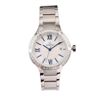 VANDER Business Fashion Glass Quartz Watch Men's High-grade Watch (Silver+white) - intl  