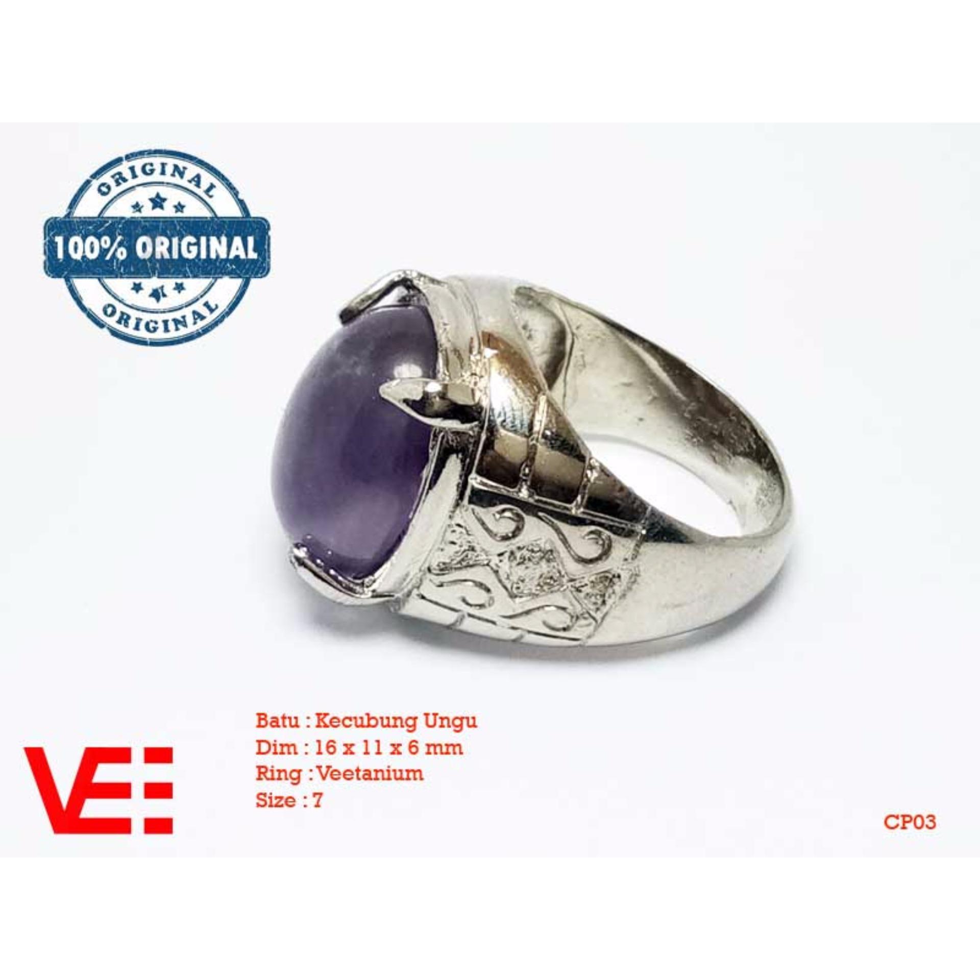 VeE Cincin Pria Batu Kecubung Ungu - Batu Akik CP03 .