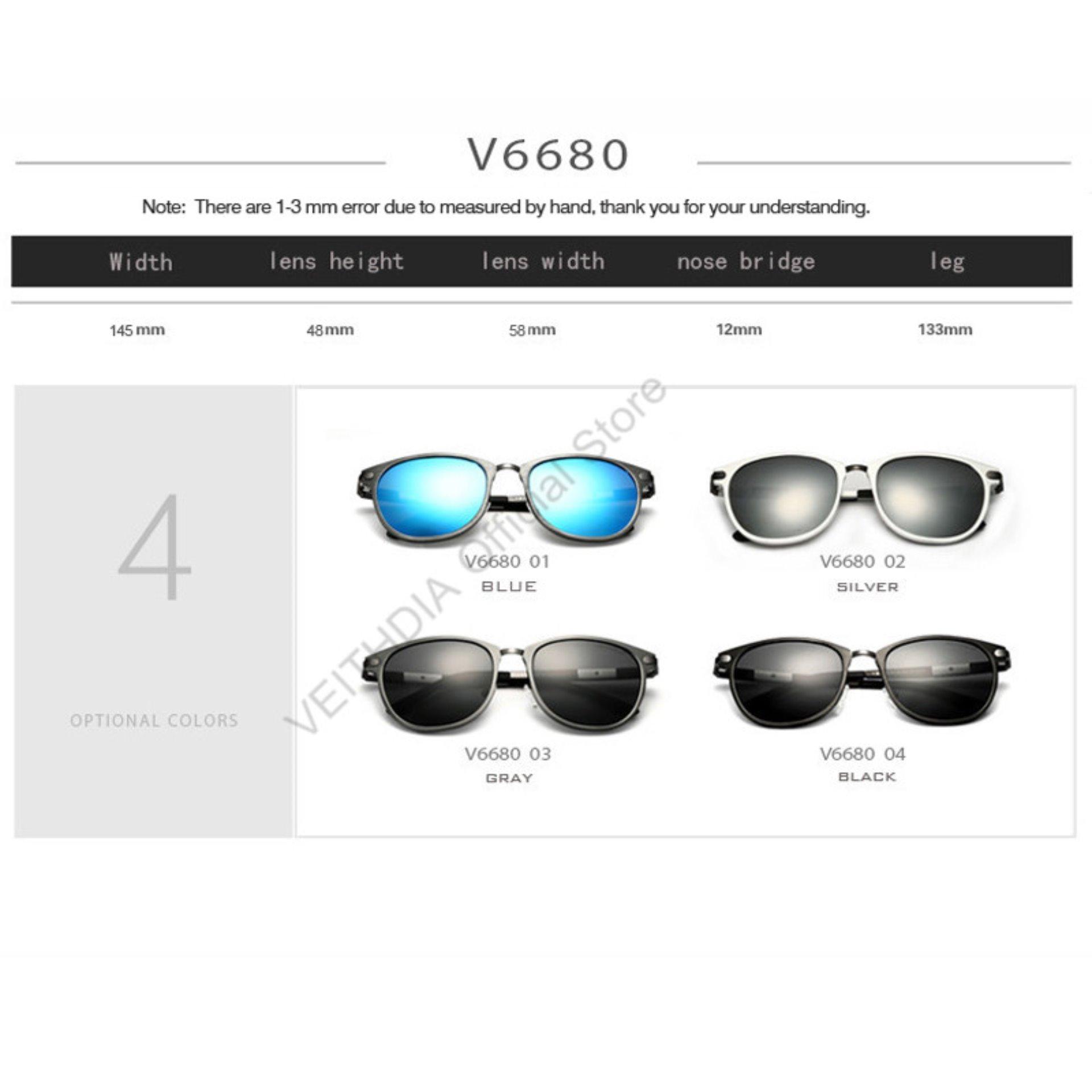VEITHDIA unisex kacamata hitam magnesium aluminium merek retrovintage Eyewear luar ruangan lensa terpolarisasi .