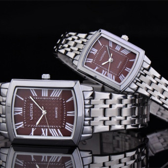 wanying Authentic West Chi westchi Fashion Square Silver Lady square quartz watch W6126L (couple Watch) - intl  