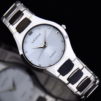 wanying Xi Chi westchi genuine fashion business scale between men's Black Belt drill quartz watch W6110G (1 X women Watch) - intl  