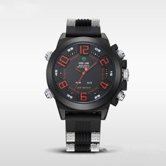 Watches Men Luxury Brand Famous LOGO Military Analog Digital DateWeek Alarm Display Sports Watch Relogio Masculino(Red) - intl  