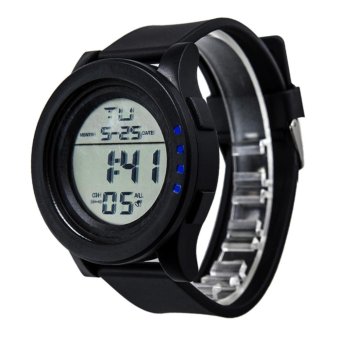Waterproof enCD Digita topwatch Date Rubber port Writ Watch(Bue) - intl  