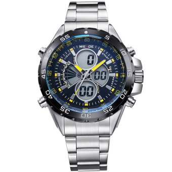 WEIDE Fashion Men Sports Diver Watch Full Steel Waterproof Quartz Military Watches - intl  