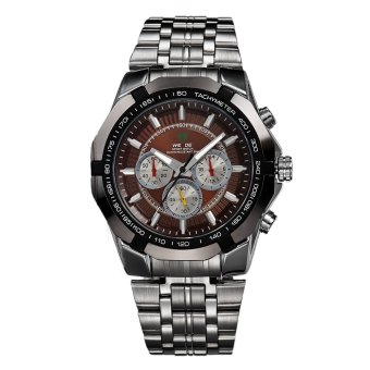 WEIDE Men's Fashion Business Style Stainless Steel Quartz Wrist Watch (Brown)  