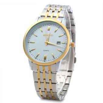 WeiQin 5072 Men Ultrathin Date Steel Luminous Analog Quartz Watch (White)  