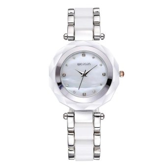 Weiqin Brand Trendy Fashion Rose Gold White Rhinestone Round Dial Analog Quartz Wrist Watch 2704 - intl  