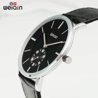 WEIQIN Luxury Ultra Slim Quartz Men Business Leather Band Watch W4799EG - intl  