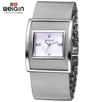 WEIQIN Silver Watches Luxury High Quality Water Resistant Stainless Steel Dress Woman Wrist Watches - intl  