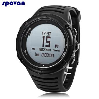 [WHITE] SPOVAN SPV808 Digital Outdoor Sports Watch Altimeter Compass Barometer Dual Time 5ATM Wristwatch - intl  