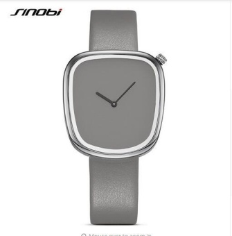 Wholesaler SINOBI 9705 Brand Irregular Women Fashion Casual Watches Neutral Pebble Ladies Black Quartz Wristwatch 2017 - intl  