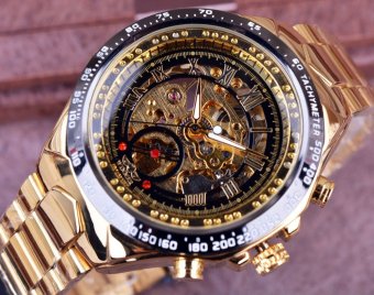 Winner Number Sport Design Bezel Golden Top Brand Luxury Montre Homme Clock Men Automatic Skeleton Watch-Black Watchcase Black Dial Rose Gold Marks - Intl Desember 2018 - 2 Winner Number Sport Design Bezel Golden Top Brand Luxury Montre Homme Clock Men Automatic Skeleton Watch-Black Watchcase Black Dial Rose gold Marks - intl - 2