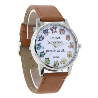 Women Gorgeous Chic Leather Casual Strap Quartz Wrist Watch(Brown) - intl  