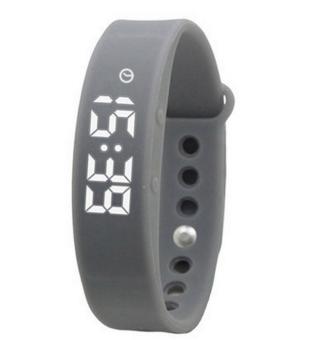 Women Sports Bracelet 3D Pedometer Health Monitoring Smart Digital Watch Sleep Quality Monitoring Temperature Monitoring Smart Bracelet-Grey - intl  