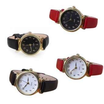 Women's Leather Band Wristwatch Luxury Lady's Business Quartz Wrist Watch - intl  