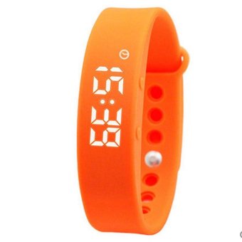 Women's Sports Watch SKMEI Smart Bracelet Calorie Alarm Sleeping Monitoring Pedometer Thermometer Wristband Digital Wristwatches W05 - Orange - intl  