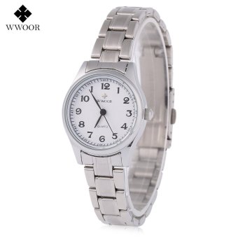 WWOOR 8805L Female Quartz Watch Stainless Steel Strap Water Resistance Wristwatch - intl  