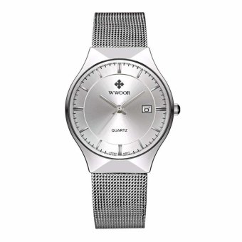WWOOR Mens Watches Top Brand Luxury Ultra Thin Quartz Watch MenBusiness Stainless Steel Waterproof WristWatch Relogio Masculino  