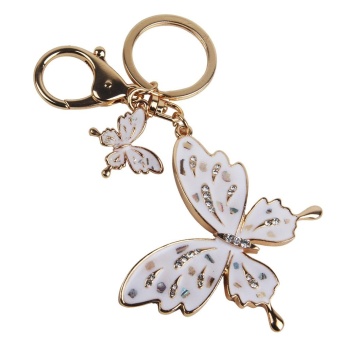 Gambar xaqiwe Fashion Butterfly Shape Alloy Shell Keychain KeyRing(Colorful)   intl