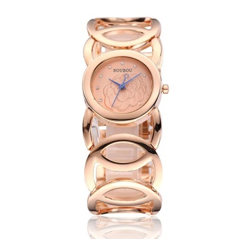 xfsmy sousou brand fashion female models disk alloy watch fashion Swiss quartz watch classic anti adults (rose gold)  