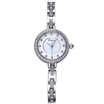 xiuya KIMIO Rhinestone Crystal Rose Gold Women's Bracelet Watches Luxury Brand Lady Fashion Dress Watch s Feminino 2016 New (silver)  