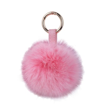 Gambar xudzhe Fox Fur Ball Keyring Key Chain For Car Key Women Bag Charm (Pink)   intl