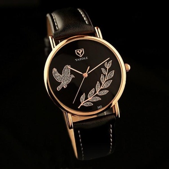 Yazole 360 Women Fashion Korean Fashion Hand Quartz Watch (Black/ Black ) - intl  