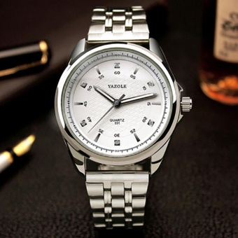 YAZOLE Men Watch Top Brand Luxury Famous 2017 Steel Belt Male Clock Quartz Watch Wrist Business Quartz-watch - intl  