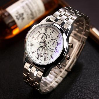 YAZOLE Vintage pria Stainless SteelBand kuarsa jam tangan Fashion olahraga bisnis yzl271x - putih - ???? ??????  