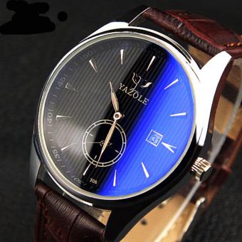 YAZOLE Wristwatch Wrist Watch Men Watches 2017 Top Brand Luxury Famous Male Clock Quartz Watch for Men YZL306H-Brown - intl  