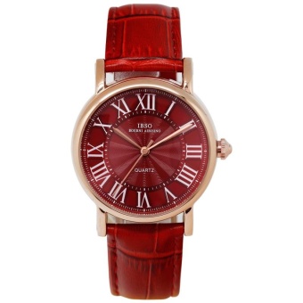 YJJZB IBSO Fashion Date Top Quality Clock Woman Business Meeting Factory Directly Sale Womens Quartz Watch Elegant Dress Reloj Mujer (Red)  