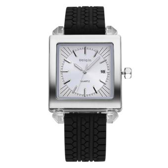 YJJZB WEIQIN Top Brand Women Watch Luminous Date Casual Fashion Silicone Watches Waterproof Shock Resistant Quartz-watch relojes mujer (Black)  
