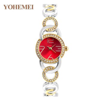 YOHEMEI 0192 New Luxury Women Fashion Elegant Wristwatches Rhinestone Quartz Watch - Red  
